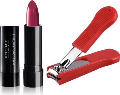 Oriflame Sweden Pure Colour Intense Lipstick (Warm Fuchsia - 33232) With Nail Cutter