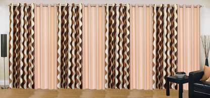 Ville Style 214 cm (7 ft) Polyester Room Darkening Door Curtain (Pack Of 8)
