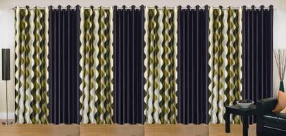 Ville Style 214 cm (7 ft) Door Polyester Room Darkening Curtain (Pack Of 8)
