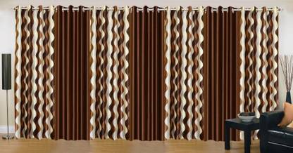 Ville Style 275 cm (9 ft) Long Door Polyester Room Darkening Curtain (Pack Of 7)