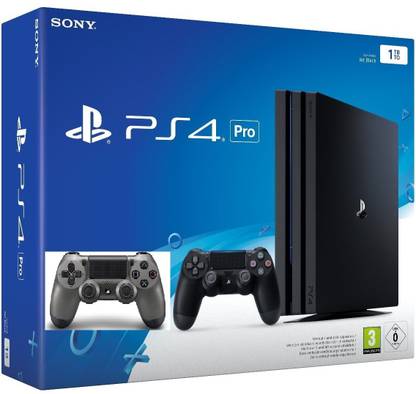SONY PlayStation 4 (PS4) Pro 1 TB with one Extra Controller(Steel Black)