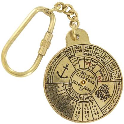 Skywalk Nautical 40 Year Calendar Handmade Brass Keychain Key Chain