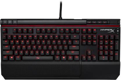 HyperX Alloy Elite Mechanical Cherry MX Red Wired USB Standard Gaming Keyboard Compatible with Desktop, Laptop, Mac