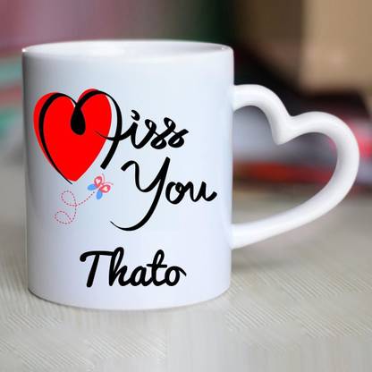 CHANAKYA I Miss You Thato Heart Handle mug Ceramic Coffee Mug