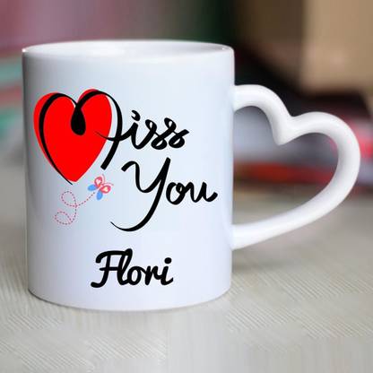 CHANAKYA I Miss You Flori Heart Handle mug Ceramic Coffee Mug