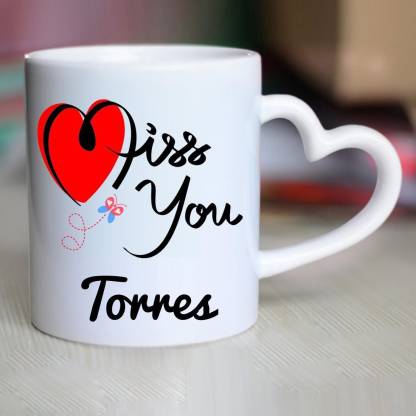 CHANAKYA I Miss You Torres Heart Handle mug Ceramic Coffee Mug
