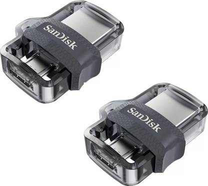 SanDisk Dual Drive OTG 3.0 64 GB + OTG 3.0 16 GB Pen Drive Compatible with Netbook, Desktop Computer, Tablet, Mobile, Audio Player, Television, Laptop USB 3.0 Plastic Case