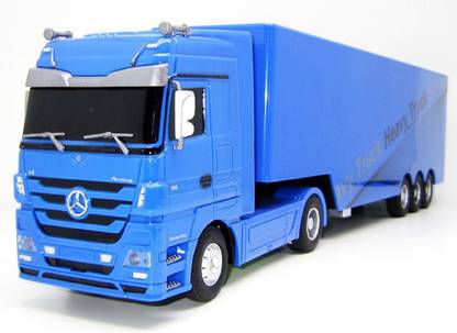 Powerpak 1:32 RC 6CH Plastic Mercedes-Benz License R/C Dump Truck Toy - QY1101 (Blue)
