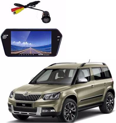 AUTOGARH M82 Rear View Mirror 7 Inch Monitor With Bluetooth & Camera For Yeti Black LED