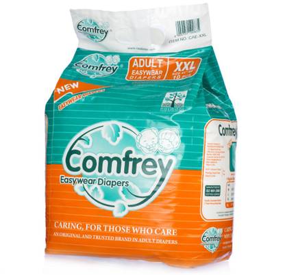 Comfrey PANT STYLE EASY WEAR ADULT DIAPER PANT, SIZE XXL, ( 10 Pcs. PACK ), FOR WAIST SIZE 41"-60" INCHES Adult Diapers - XXL