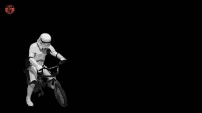 Aabhaas Wall Poster /-simple-background-simple-Star-Wars-bicycle-artwork Paper Print