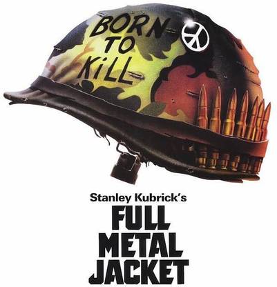 Akhuratha Wall Poster-peace-sign-Full-Metal-Jacket-movie-poster-Stanley-Kubrick-Vietnam-War-helmet Paper Print