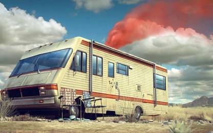 Akhuratha Wall Poster-Breaking-Bad-smoke-RV Paper Print