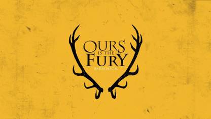 Akhuratha Wall Poster-House-Baratheon-Game-of-Thrones-sigils-yellow-background-antlers Paper Print