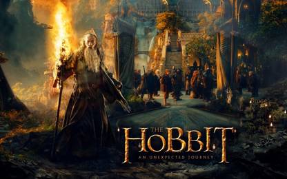 ASHD Wall Poster -Gandalf-Ian-McKellen-dwarfs-Demba-ba-Martin-Freeman-The-Lord-of-the-Rings-The-Hobbit-An-Unexpected-Journey- Paper Print