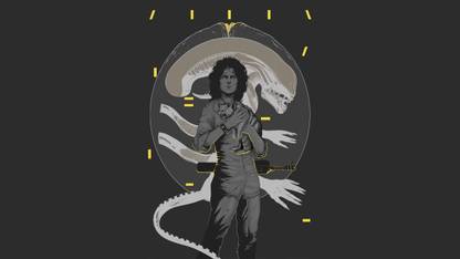 ASHD Wall Poster -Alien- -Xenomorph-cat- -simple- Paper Print