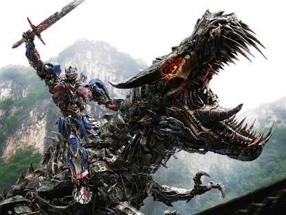Akhuratha Wall Poster Transformers-Transformers-Age-of-Extinction-Grimlock-Optimus-Prime Paper Print