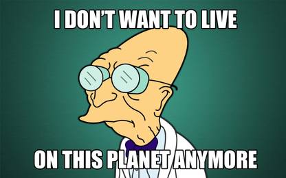 Akhuratha Wall Poster Professor-Farnsworth-TV-Futurama-simple-memes Paper Print