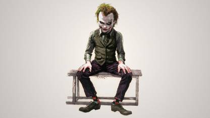 BeLucky Wall Posterhttp://wallup.net/wp-content/uploads///-anime-caricature-artwork-simple-background-Batman-jocker Paper Print