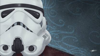 Akhuratha Wall Poster /-Star-Wars-stormtrooper-helmet-artwork Paper Print