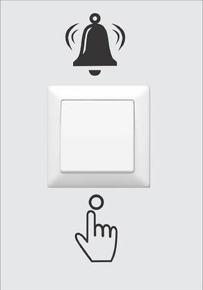 Asmi Collections 6 cm Ring the Bell for Bell Switch Removable Sticker