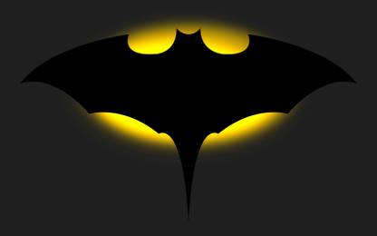 Aabhaas Wall Poster Batman-Bat-signal-digital-art-vector-art-minimalism-Batman-logo Paper Print
