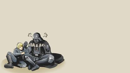 Akhuratha Wall Poster Darth-Vader-Star-Wars-simple-background-Luke-Skywalker Paper Print