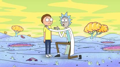 Wall Poster TV Show Rick And Morty Rick Sanchez Morty Smith Alien Planet Paper Print