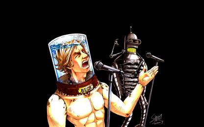 TV Show Futurama Bender Beck Black Wallposter Paper Print