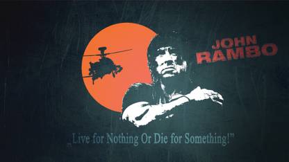 ASHD Wall Poster - -John-Rambo-Sylvester-Stallone-Rambo Paper Print
