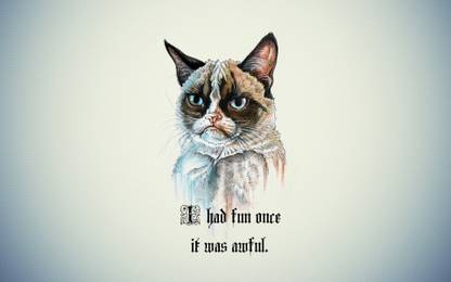 BeLucky grumpy-cat-quotes Wallposter Paper Print