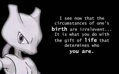 BeLucky a-xpost-pokemon-quote-mewtwo-s Wallposter Paper Print