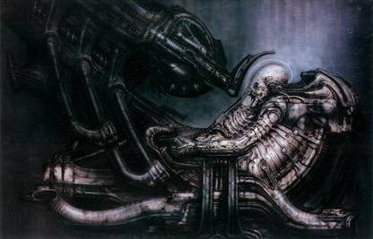 Akhuratha Wall Poster -aliens-machine-Aliens-movie-Prometheus-movie-H.-R.-Giger Paper Print