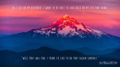 BeLucky -dusk-life-mountain-quote-quotes-winter Wallposter Paper Print