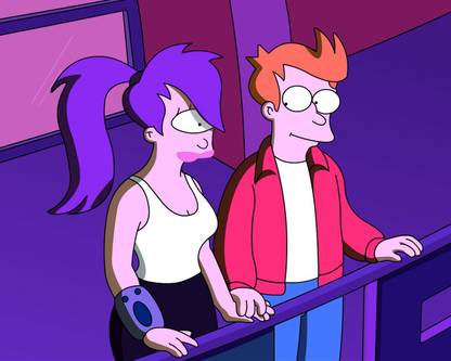 TV Show Futurama Fry Leela Turanga Leela Philip J. Fry HD Wall Poster Paper Print