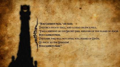 ASHD arings--sauron-quotes-grunge-s Wallposter Paper Print