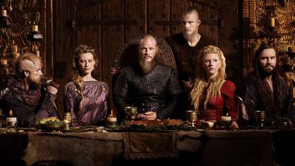 ASHD Wall Poster Vikings Katheryn Winnick Lagertha Lothbrok Travis Fimmel Alexander Ludwig Bjorn Lothbrok Ragnar Gustaf Skarsgard Alyssa Sutherland Paper Print