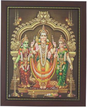 R S Exports Lord Murugan Photo Frame ( 32.5 cm x 26.5 cm x 1.5 cm ) / Thanksgiving Wall Decorations / muruga murugan skanda velan / God Gods and Goddess Religious Frame