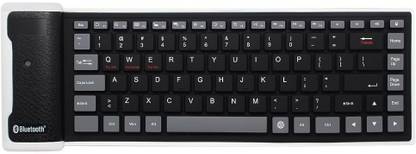 VibeX ™ Foldable Waterproof Universal Bluetooth Wireless Soft Silicone Keyboard For Laptop For iPad Bluetooth, Wireless Handheld Multi-device Keyboard