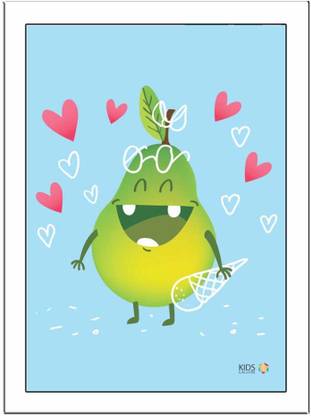 Pear-Cartoon Paper Print