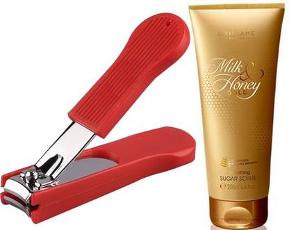 Oriflame Sweden Milk & Honey Gold Smoothing Scrub 200ml (31601) With Nail Cutter