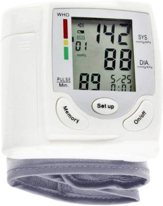 Nucarture Automatic Digital Pulsometer Wrist Cuff Blood Pressure Monitor Arm Meter Pulse Sphygmomanometer Heart Beat Meter LCD Display Bp Monitor