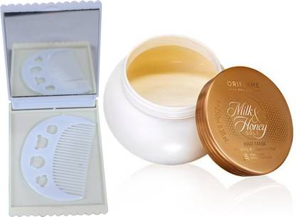 Oriflame Sweden Milk & Honey Gold Hair Mask 250ml (31710) With Comb Mirror Set