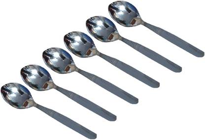 KUBER INDUSTRIES Stainless Steel Table Baby Spoon Set of 6 Pcs (16 Cm) (SP01) Steel Cutlery Set