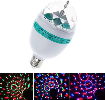 WONDERWORLD ® Full Color LED RGB Rotating Lamp with Remote Sound-activated Stage DJ Light Bulb 3W E27 85-260V Single Disco Ball