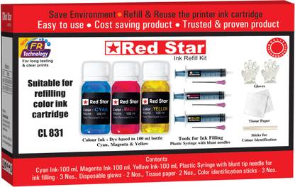 Red Star refill ink for canon 831 color cartridge Tri-Color Ink Cartridge