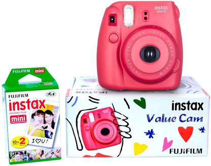 FUJIFILM Instax Camera Instax Mini 8 Value Cam (Raspberry) Instant Camera