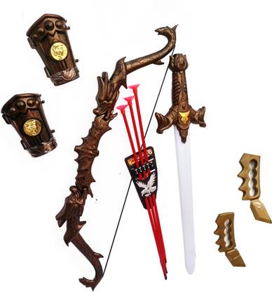 VSHINE Bahubali warrior set Fancy Dress Kids Cosplay - Sword, Hand Armor , knuckle punch , Bow & 3 Arrows