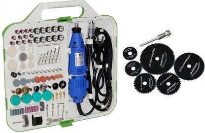 Digital Craft Lruxor Multi Tool Die Grinder Rotary Tool Kit & Diy Crafts Work Accessory Kit & 7Pc Hss Circular Saw Blades Rotary Tool