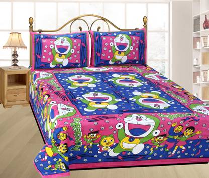 akr CREATION 200 TC Cotton Double Cartoon Flat Bedsheet